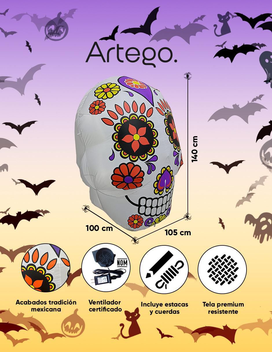 Inflable decorativo forma de calavera 9