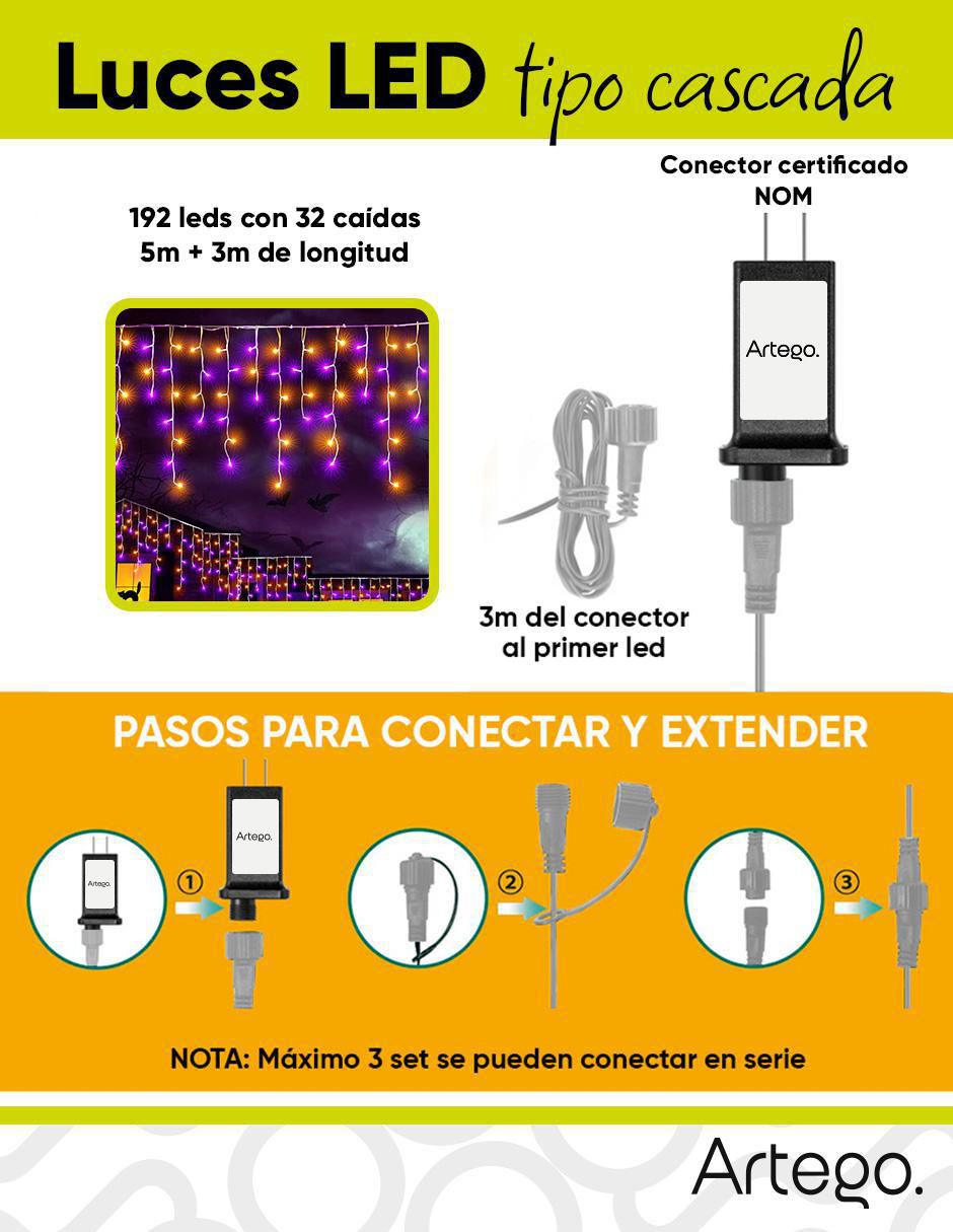 Serie de led Cascada con 190 focos 3