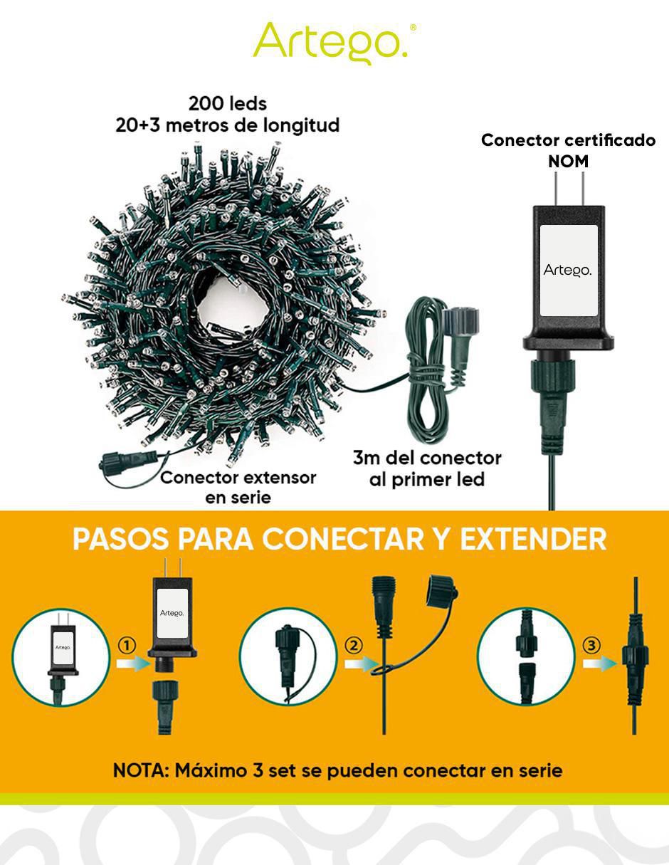 Serie LED Artego con 200 focos