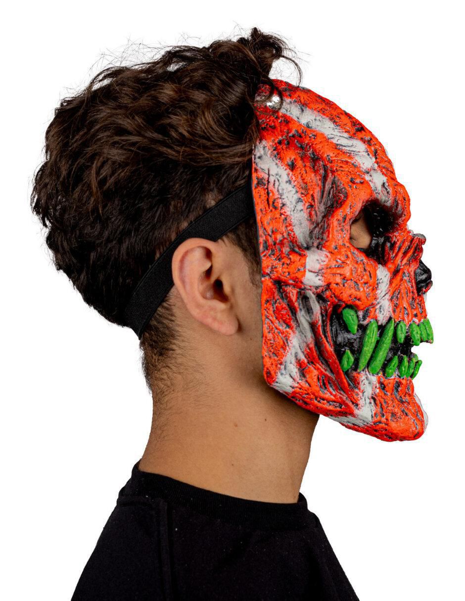 Máscara para disfraz de calavera efecto neón naranja Urban Mask 4