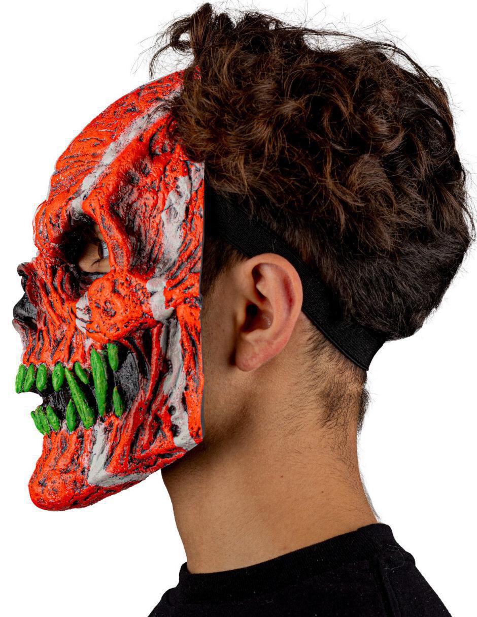 Máscara para disfraz de calavera efecto neón naranja Urban Mask 3