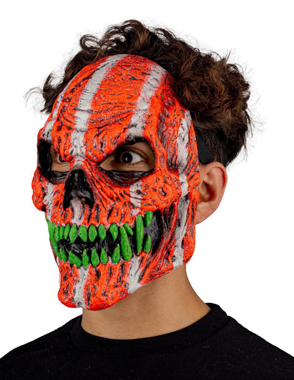 Máscara para disfraz de calavera efecto neón naranja Urban Mask 2