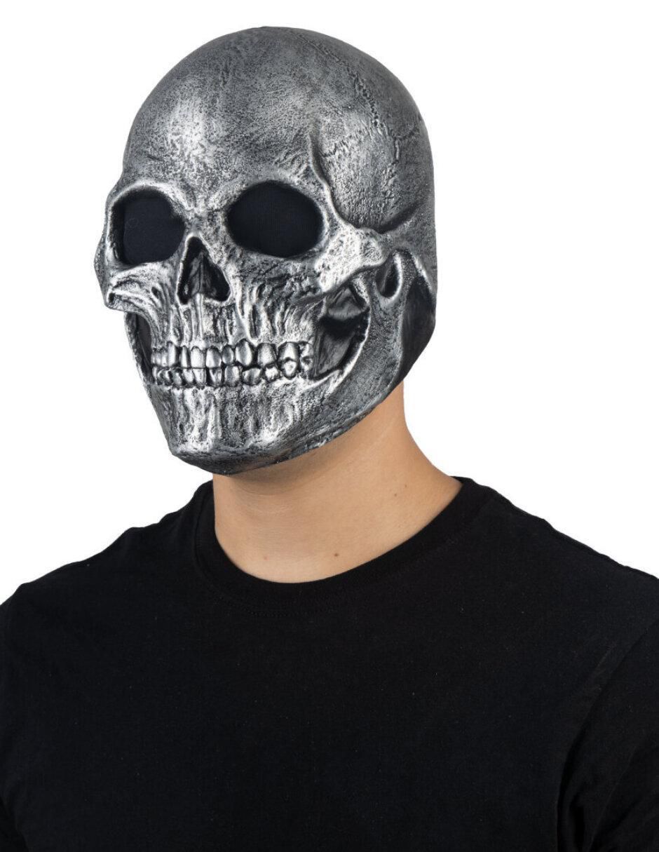 Máscara para disfraz de calavera plata Máscara para disfraz de calavera plata