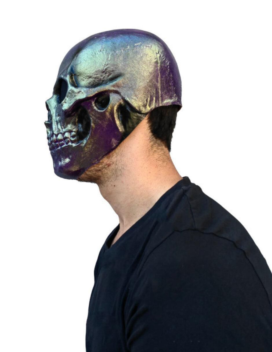 Máscara para disfraz de calavera metálica 2