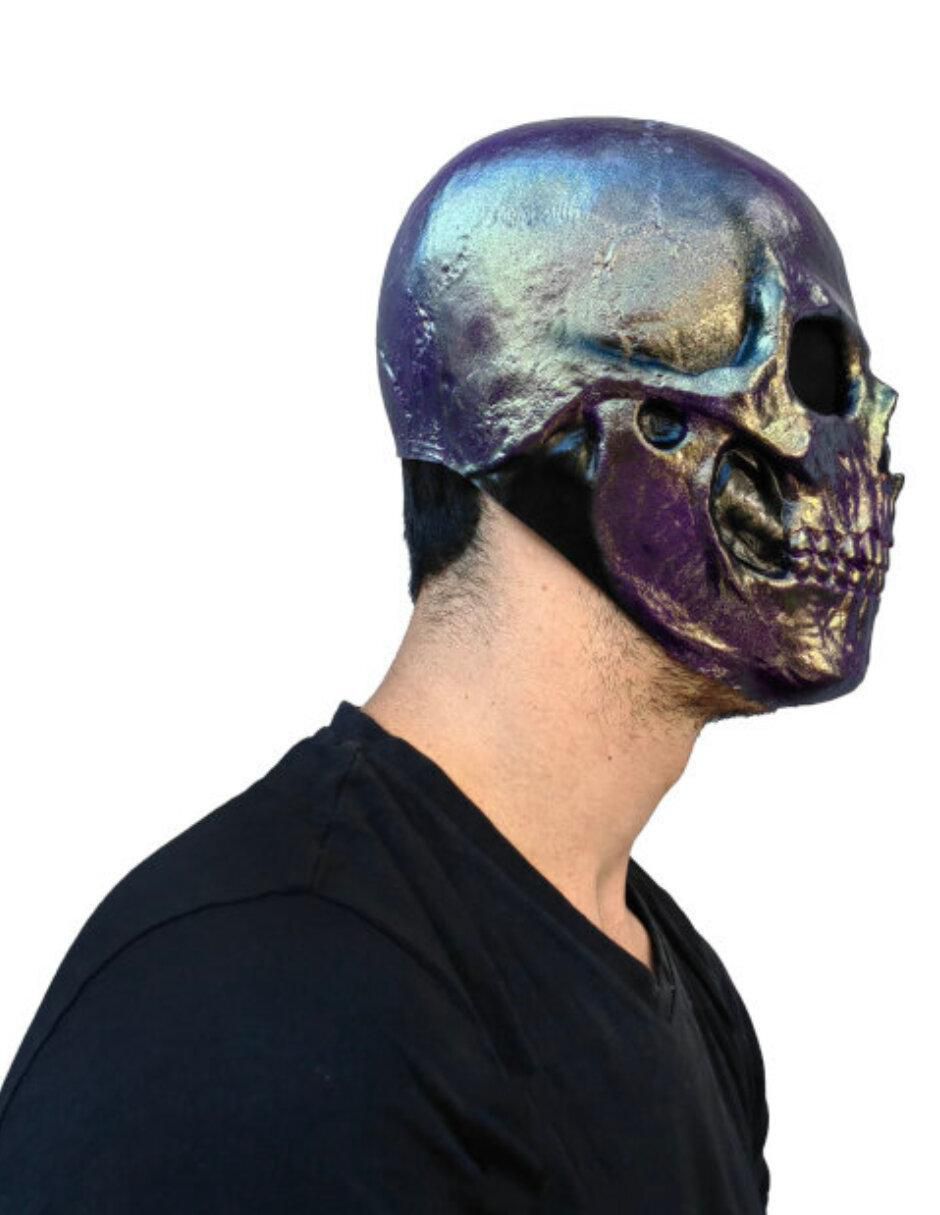 Máscara para disfraz de calavera metálica 3