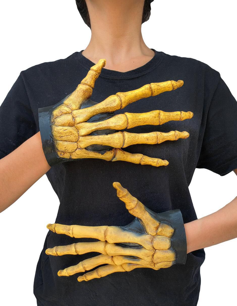 Guantes para disfraz de Manos largas de esqueleto Skulls