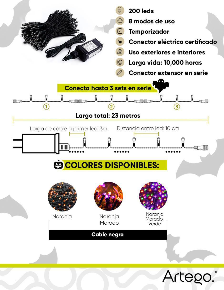 Serie funciones LED Halloween con 200 focos 9
