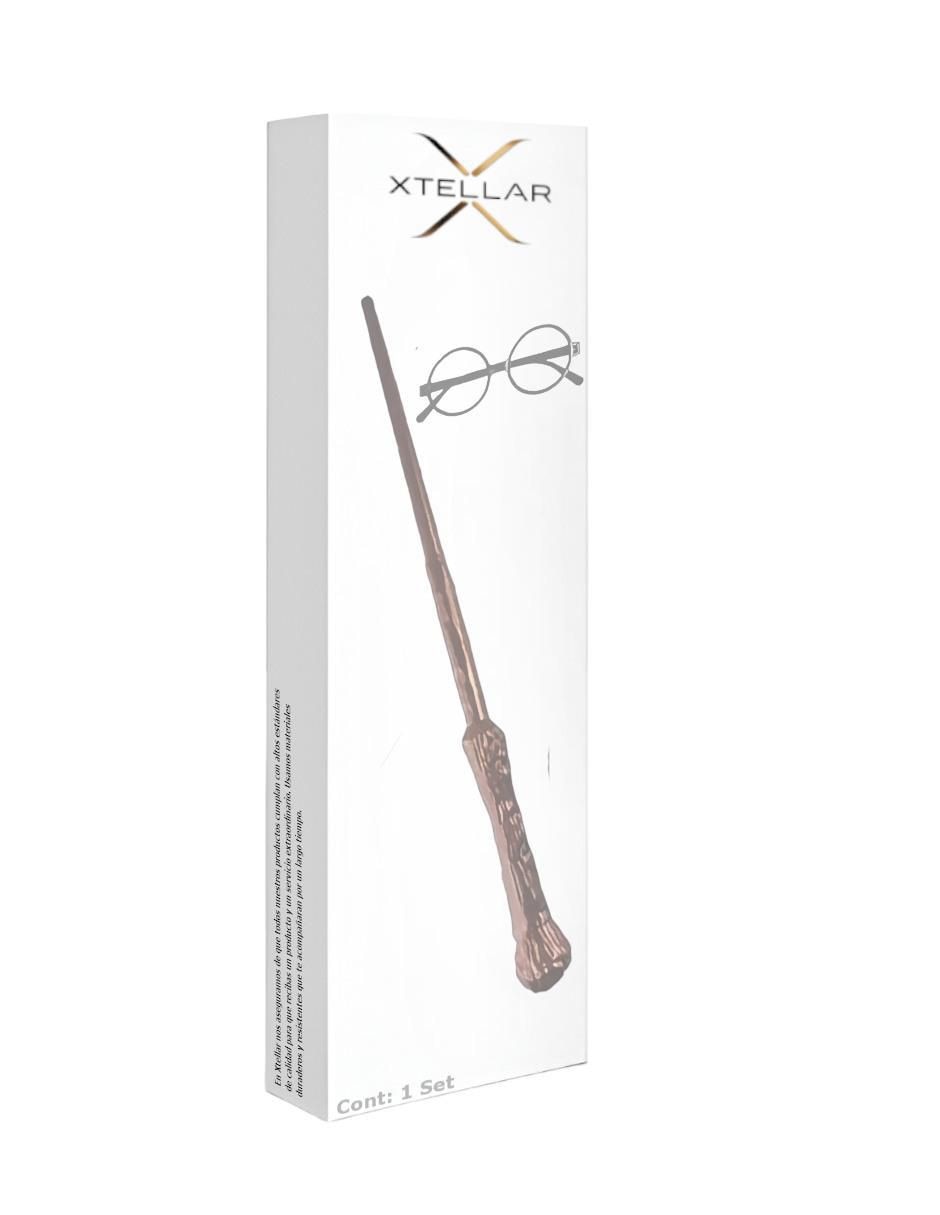 Varita mágica para disfraz con luz y lentes Harry Potter