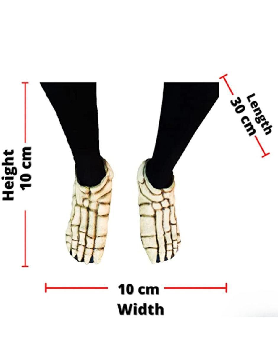 Cubre zapatos para disfraz de pies de esqueleto Skull