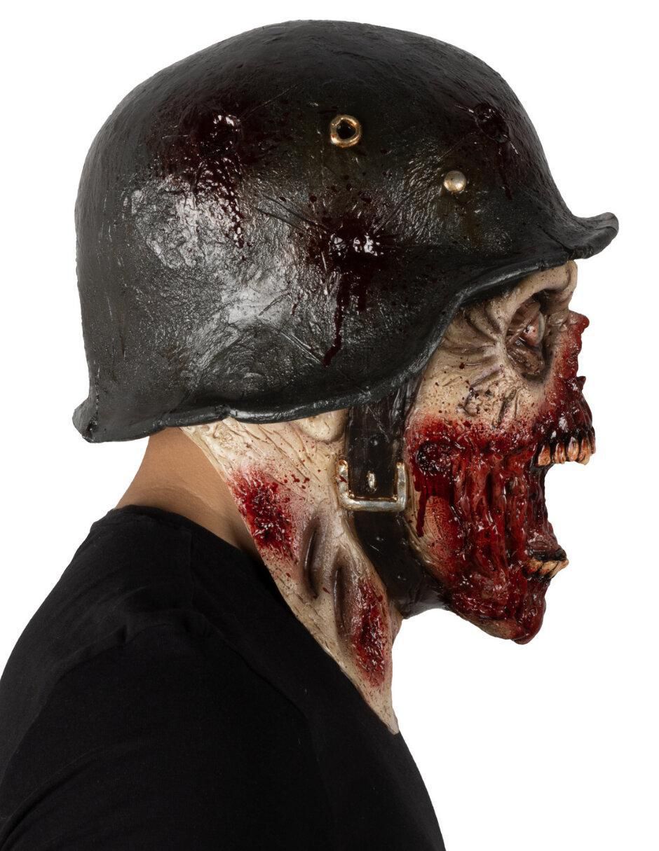 Máscara para disfraz de soldado sangriento zombie 4