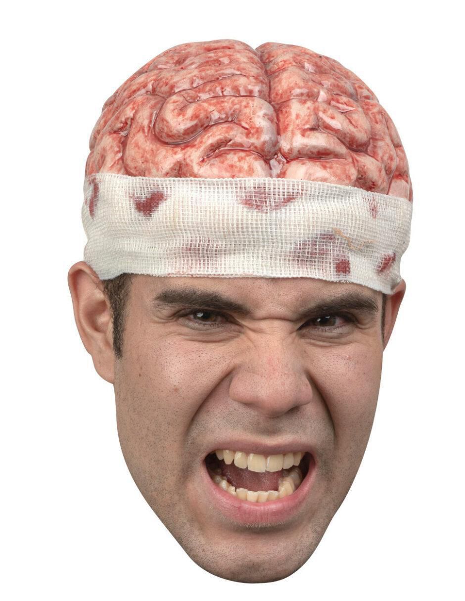 Gorro para disfraz de cerebro sangriento zombie