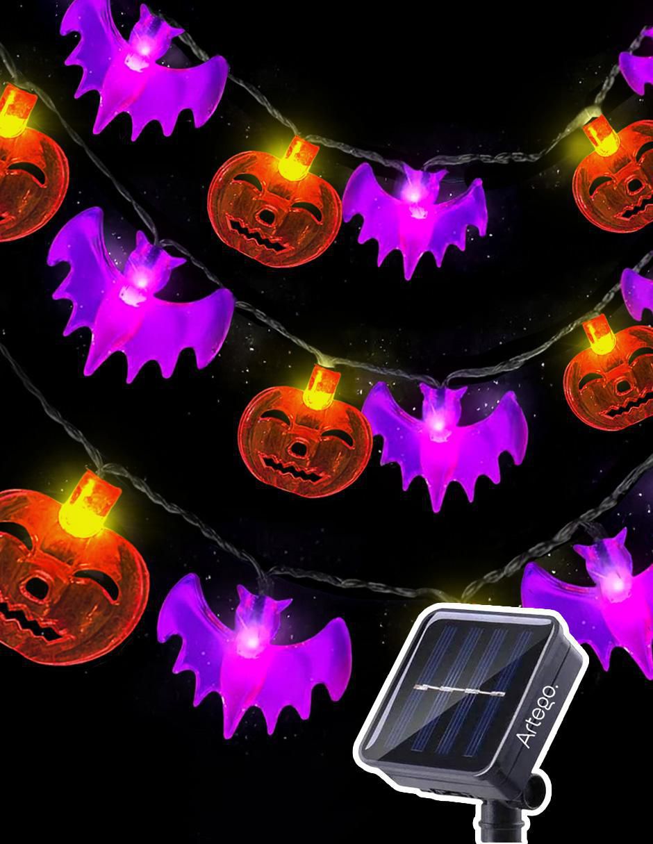 Serie funciones led Artego halloween calabaza murciélago solar con 100 focos