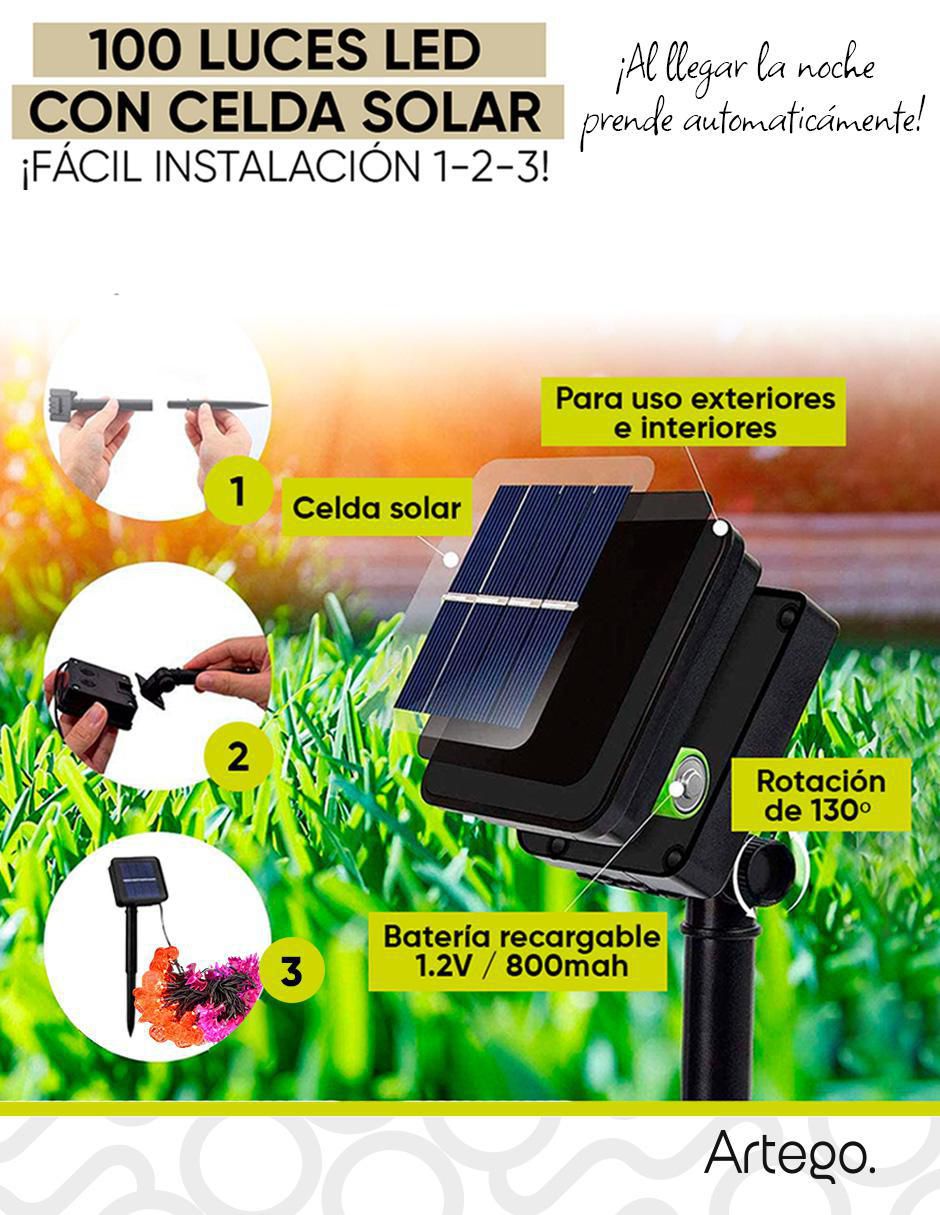Serie funciones led Artego halloween calabaza murciélago solar con 100 focos