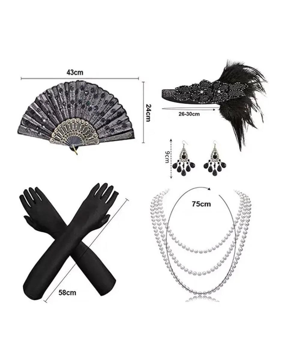 Set de accesorios para disfraz de cosplay vintage dama 3