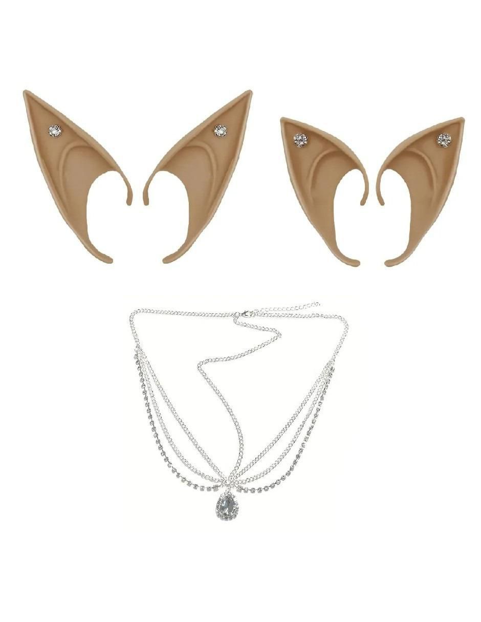 Set de accesorios para disfraz de duenelfo hada orejas y collar