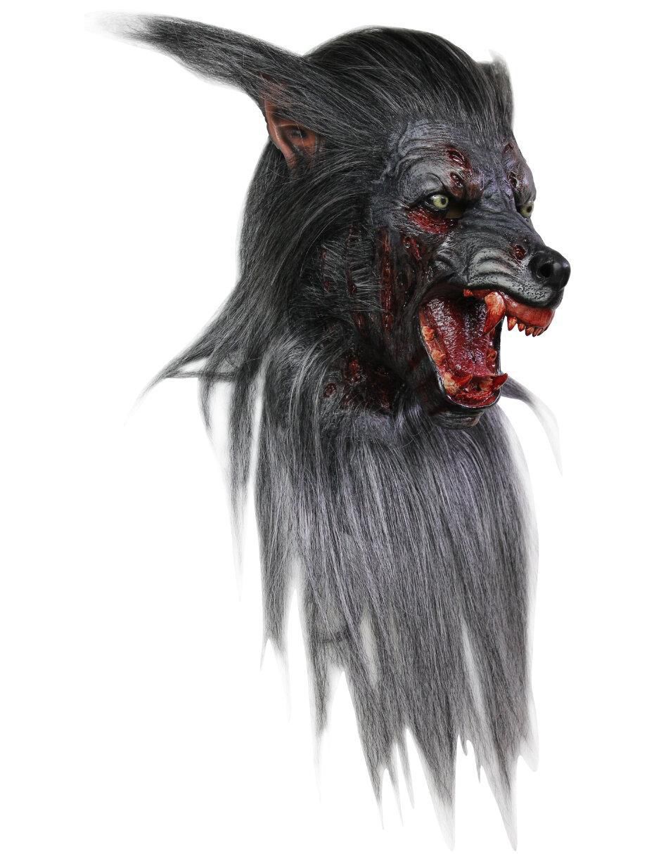 Máscara para disfraz de lobo negro despiadado werewolves