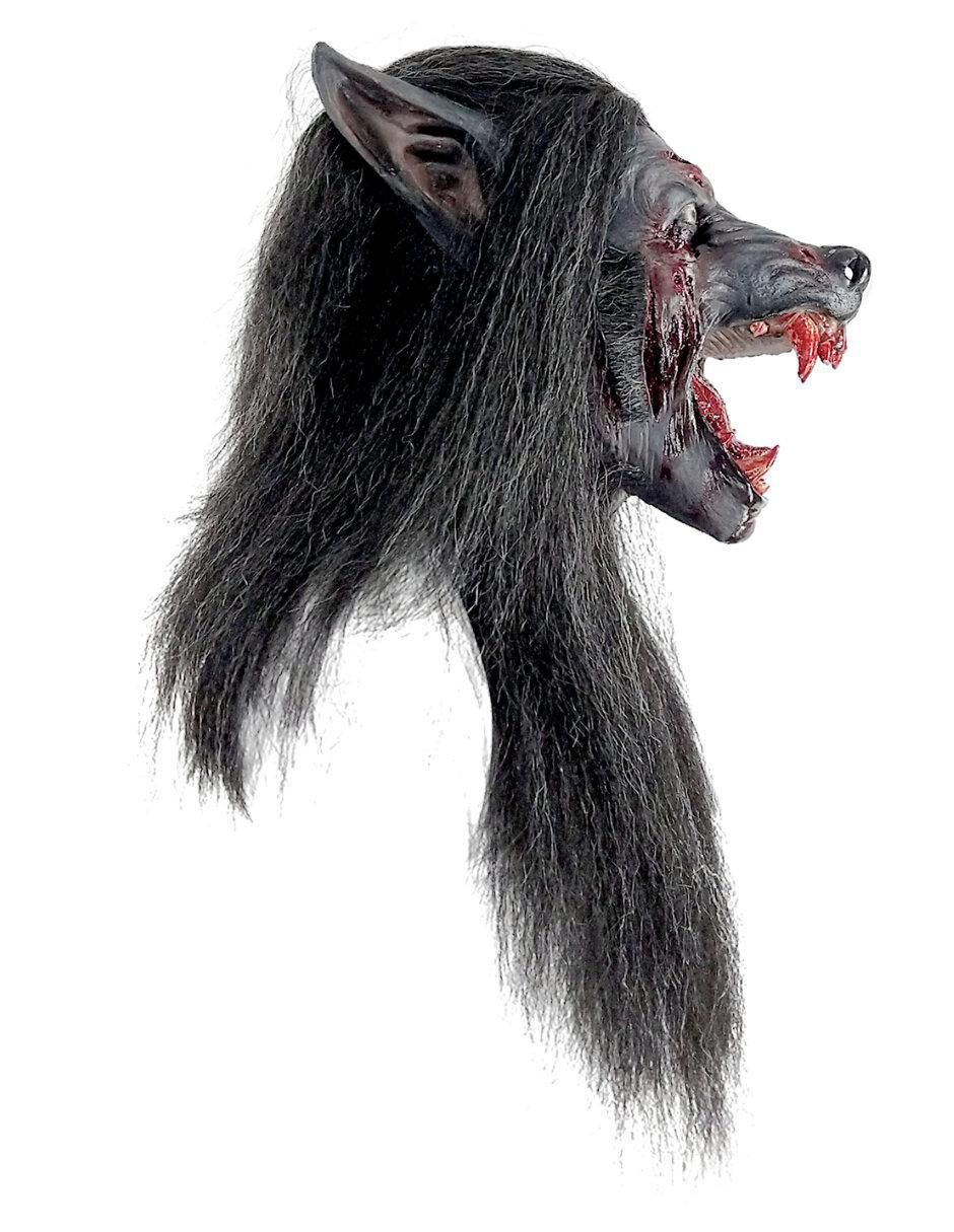Máscara para disfraz de lobo negro despiadado werewolves