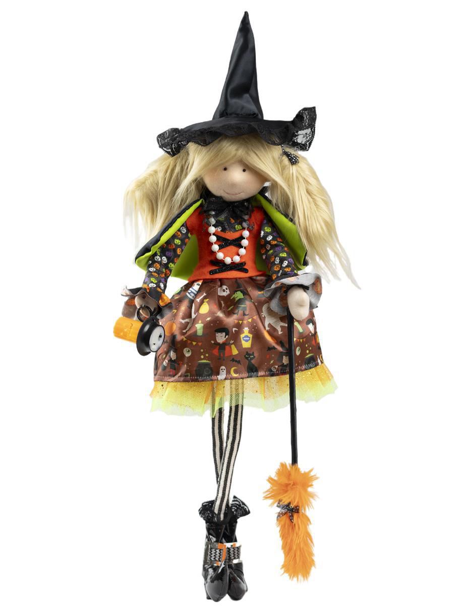 Figura decorativa de Halloween con forma de bruja