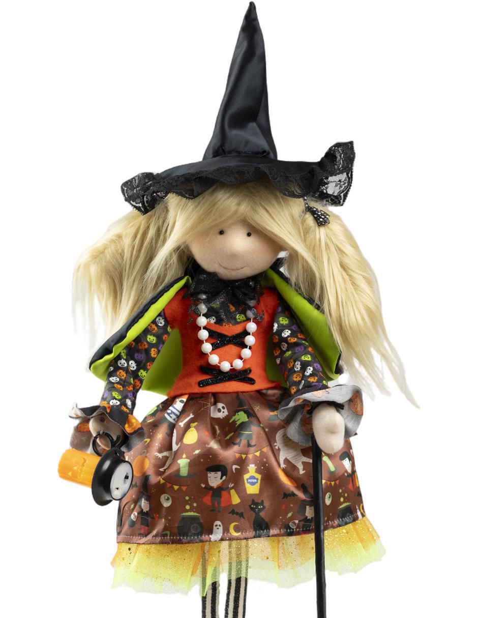 Figura decorativa de Halloween con forma de bruja