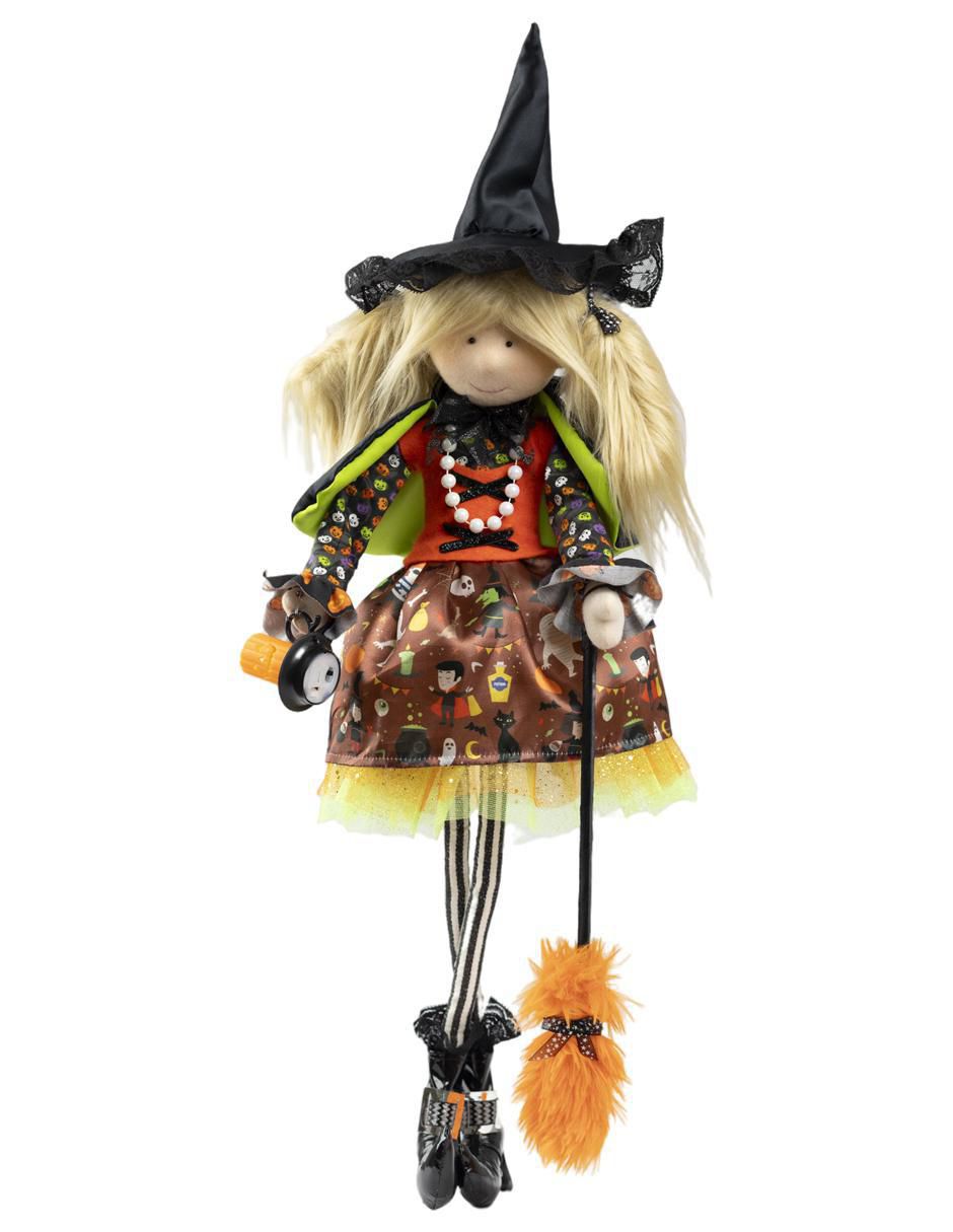 Figura decorativa de Halloween con forma de bruja