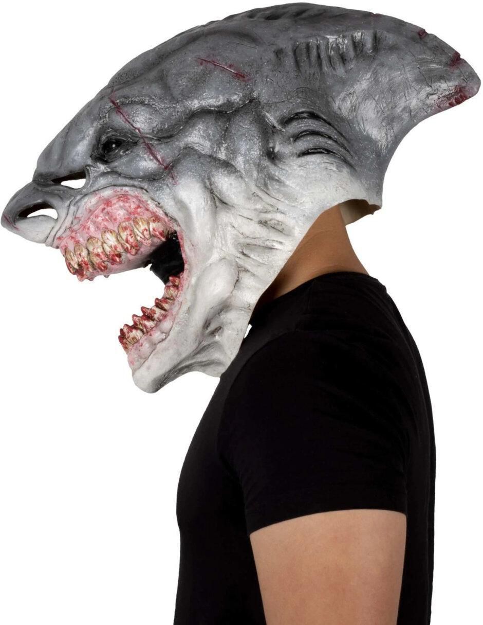 Máscara para disfraz de tiburón hambriento creepy animals 4