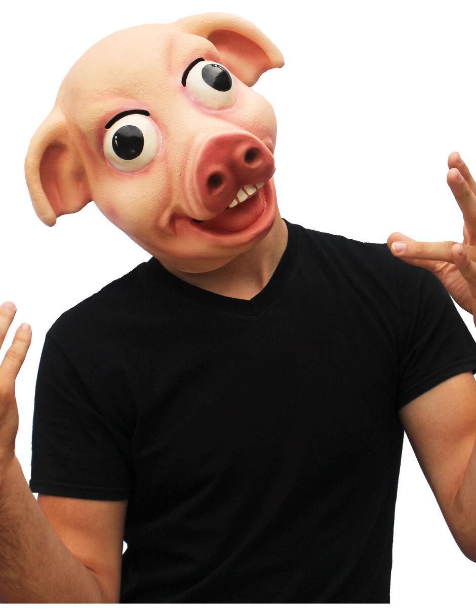 Máscara para disfraz de Cerdo sonriente Animales Ghoulish Productions