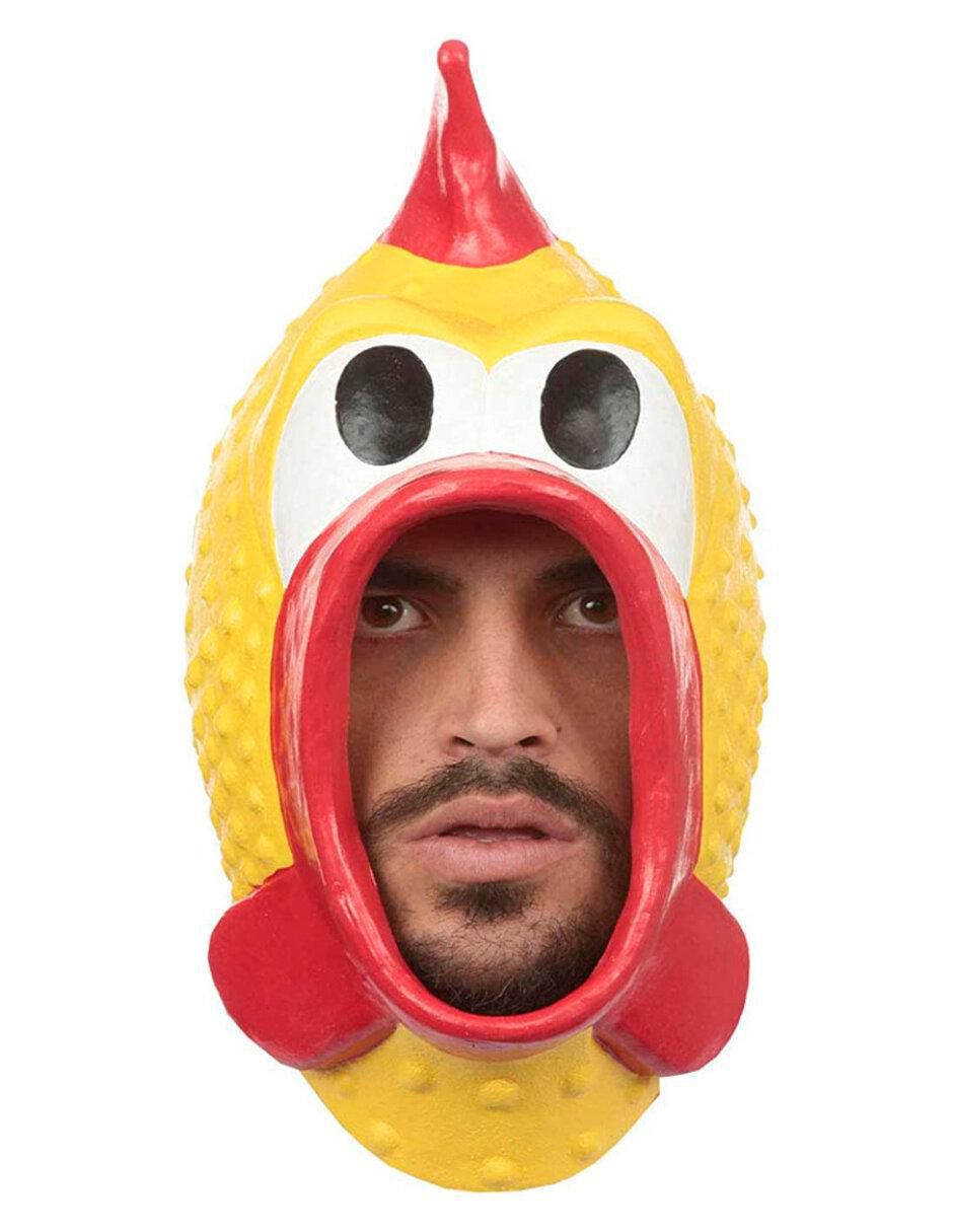 Máscara para disfraz de pollo rubber chillón 1
