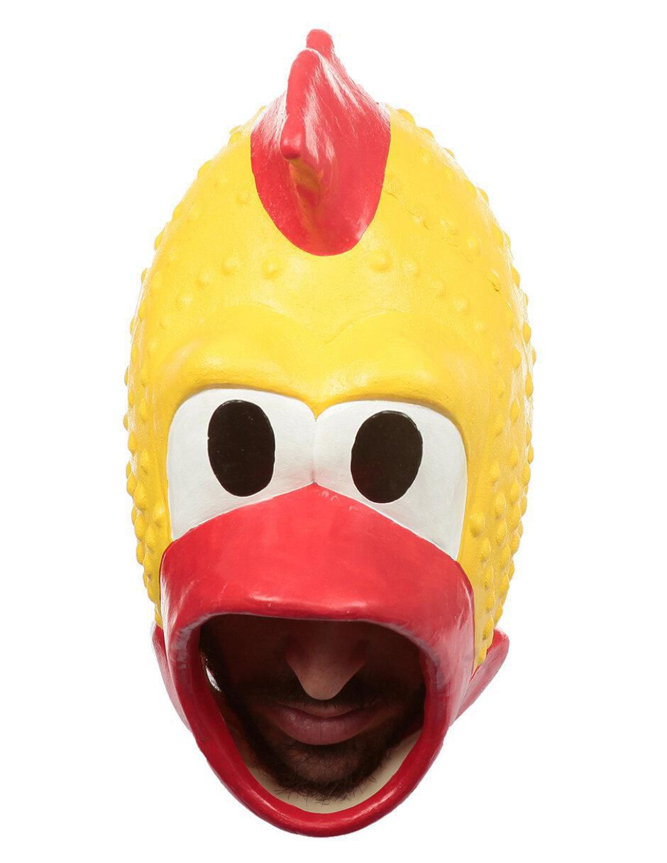 Máscara para disfraz de pollo rubber chillón 3