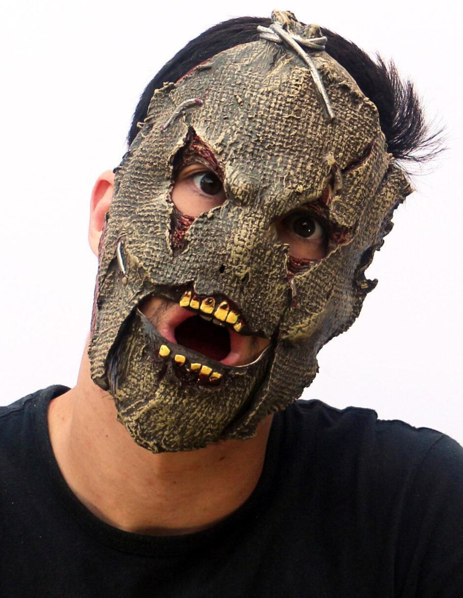 Máscara para disfraz de Espantapájaros Moving Mouth Ghoulish Productions