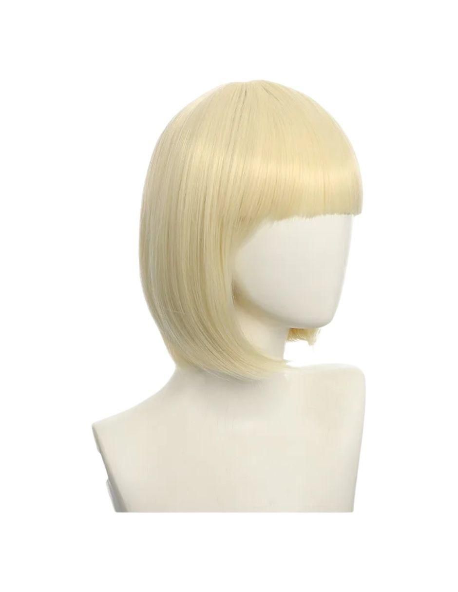 Peluca para disfraz de mujer tipo corte bob sintética