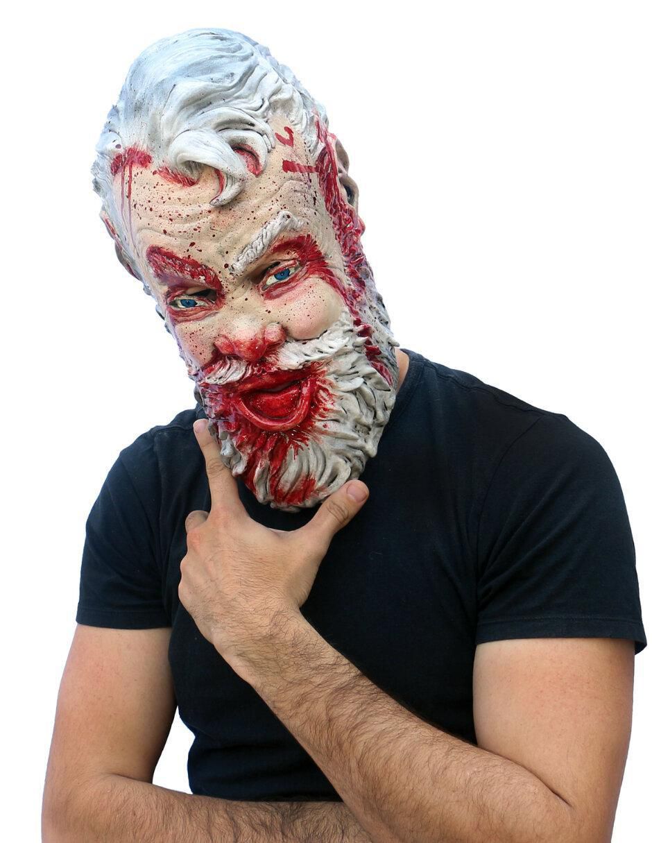 Máscara para disfraz de santa claus sangriento horror xmas 7