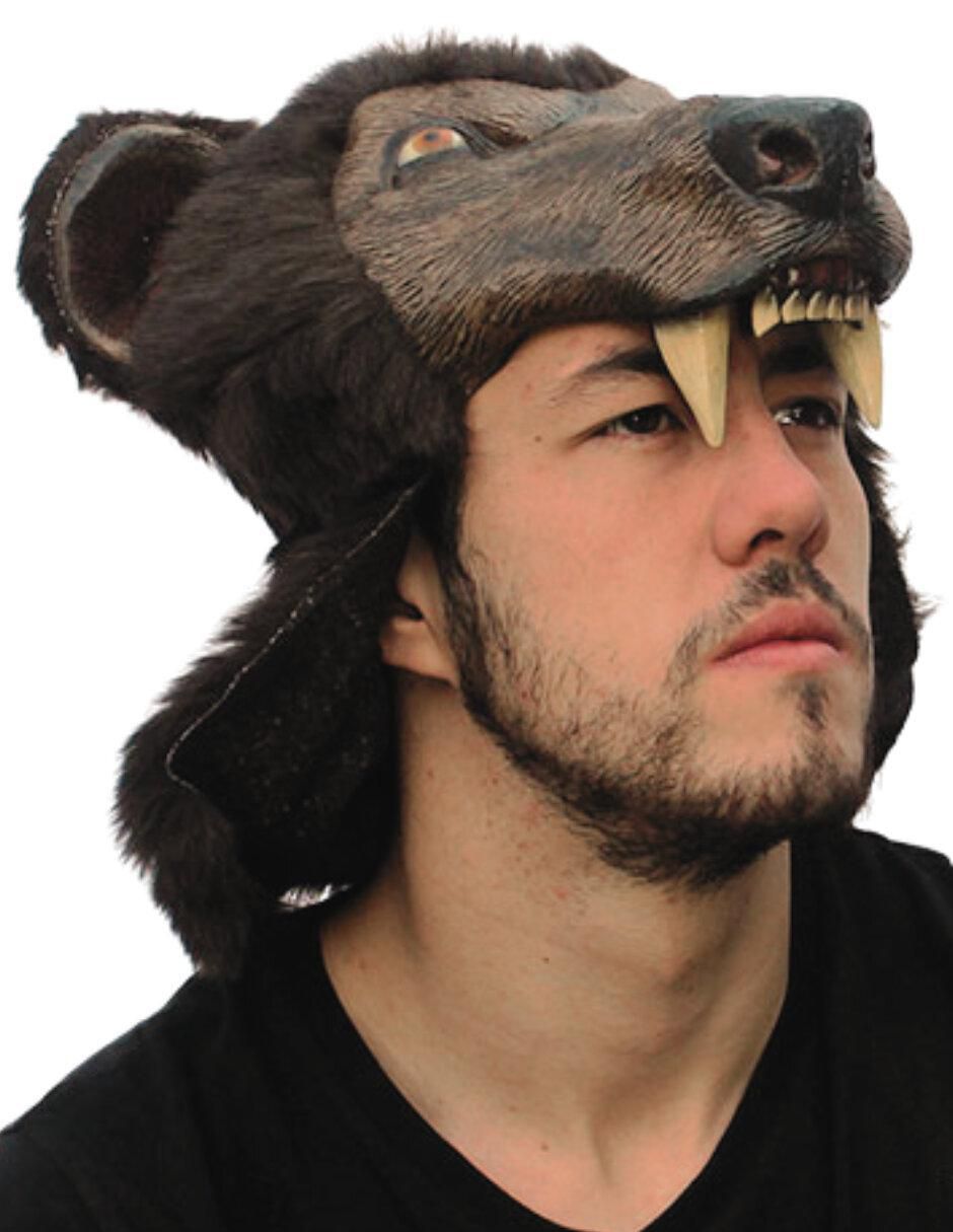 Casco para disfraz de animal oso salvaje