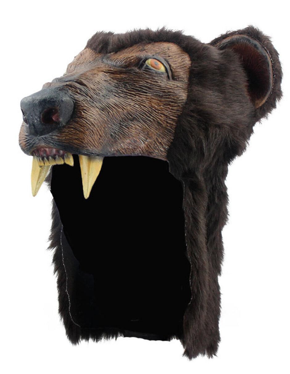 Casco para disfraz de animal oso salvaje 6