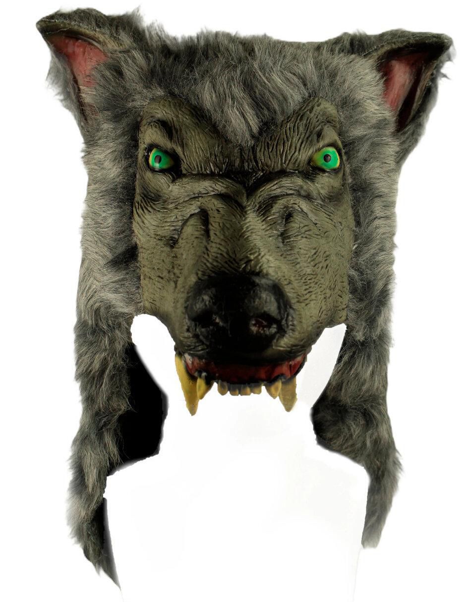 Casco para disfraz de cazador lobo salvaje Casco para disfraz de cazador lobo salvaje