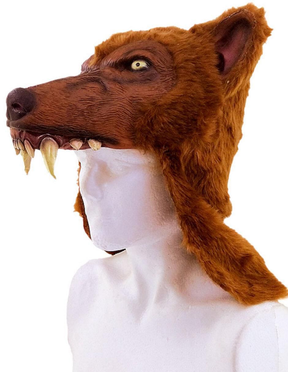 Casco para disfraz de animal lobo salvaje 3