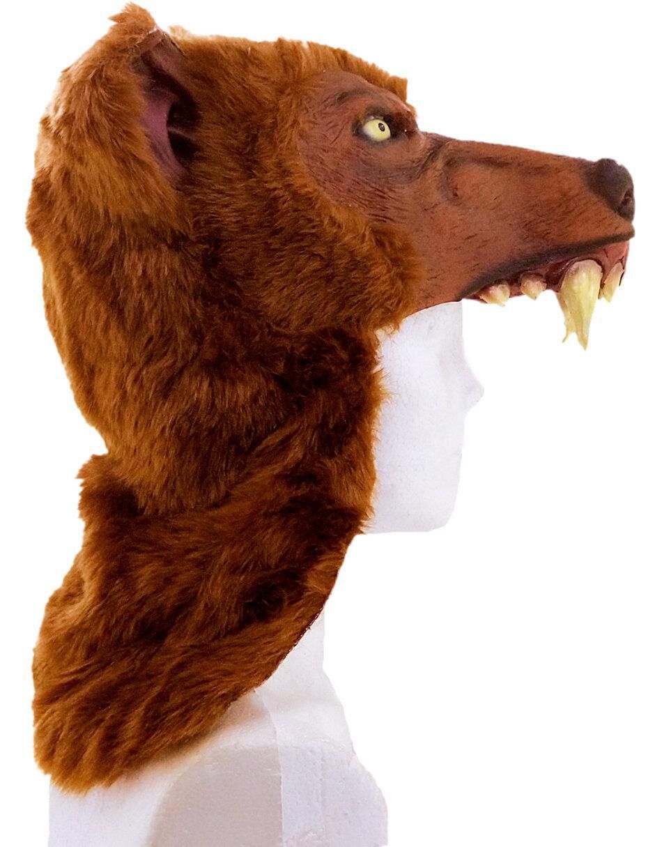 Casco para disfraz de animal lobo salvaje 6