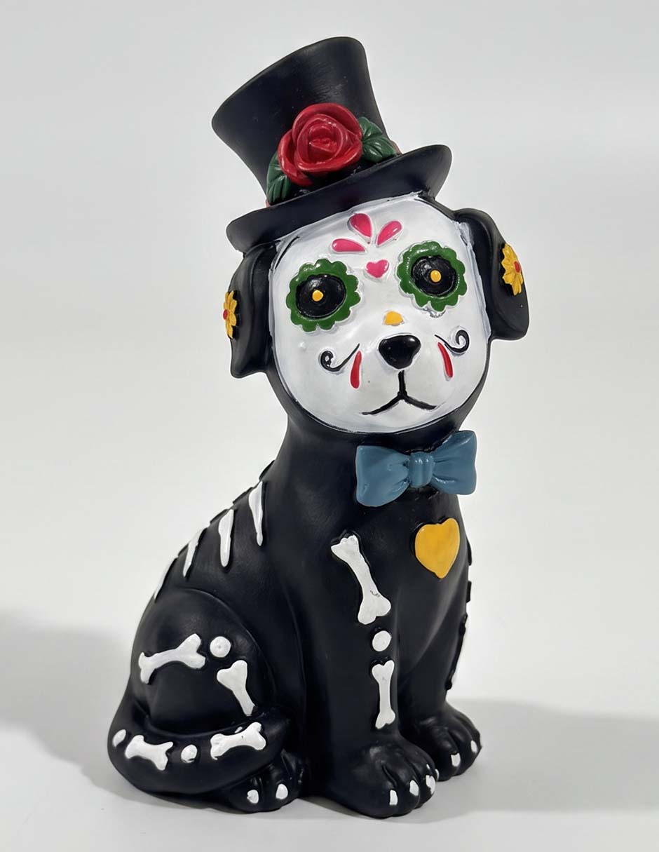 Figura decorativa con forma de perro catrín