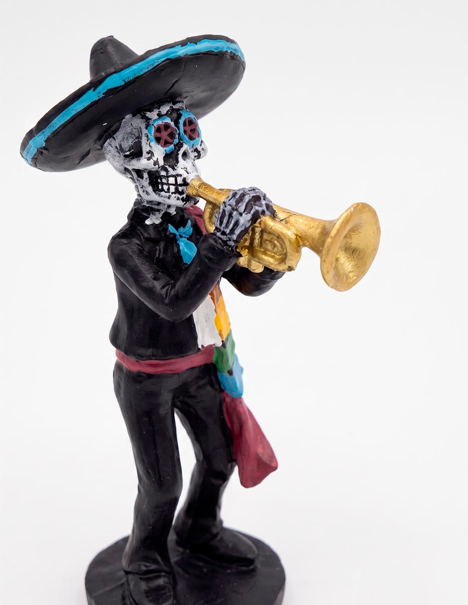Figura decorativa Día de muertos con forma de esqueleto mariachi 3