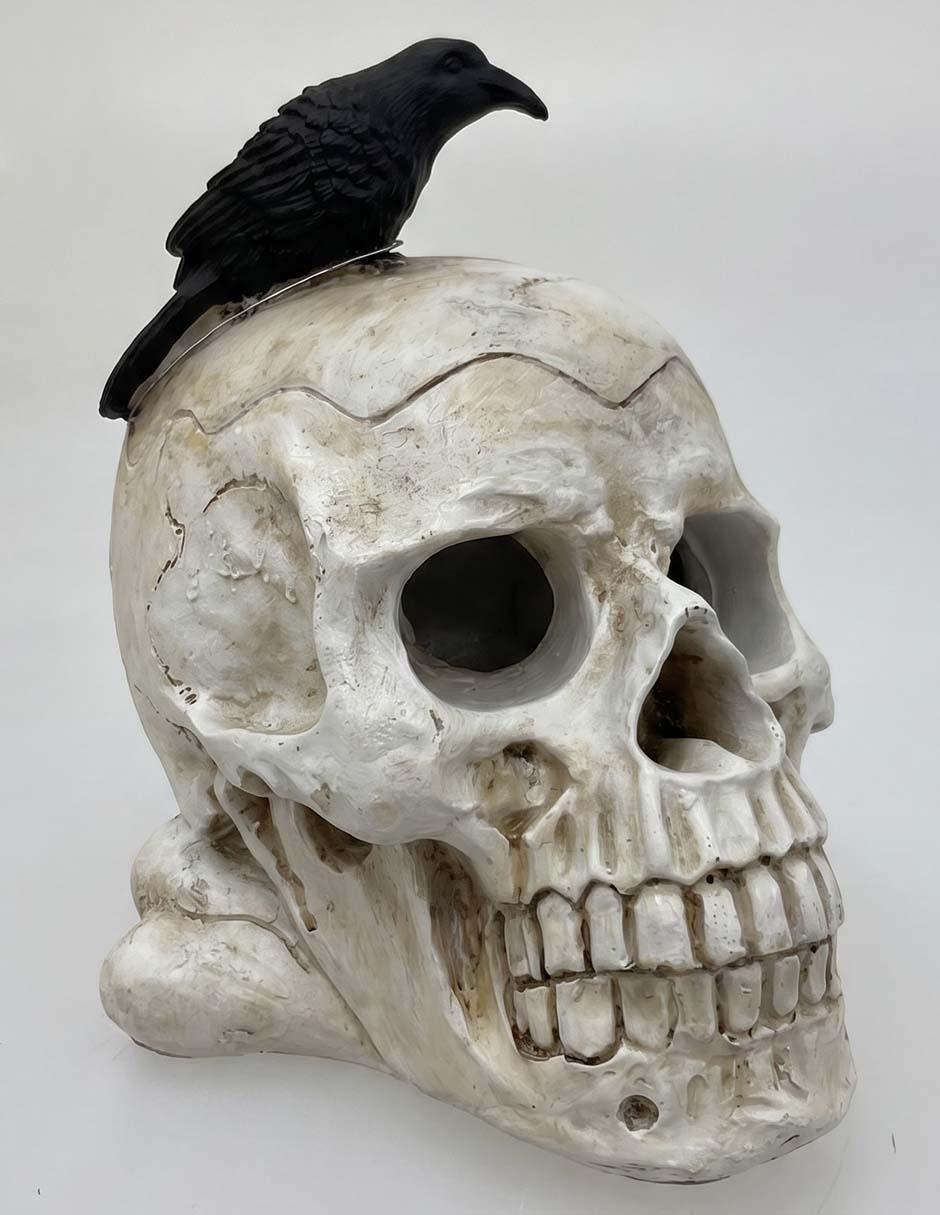 Figura decorativa de halloween con forma de cráneo Figura decorativa de halloween con forma de cráneo