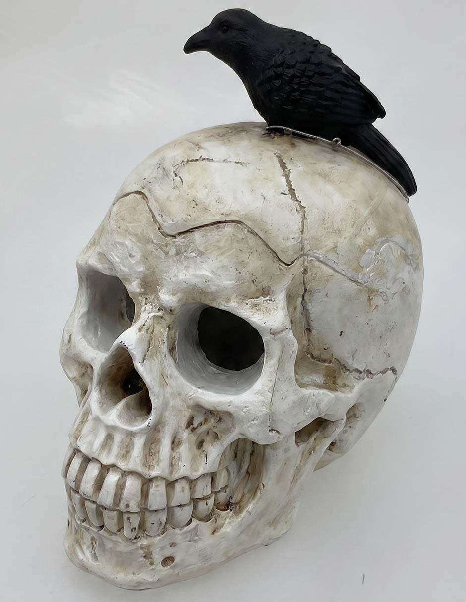 Figura decorativa de halloween con forma de cráneo 3