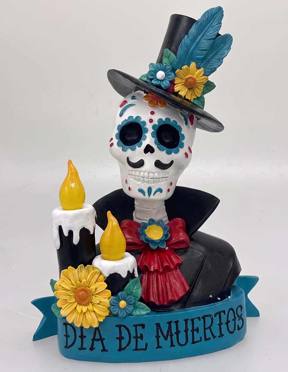 Figura decorativa de Halloween con forma de catrín 1