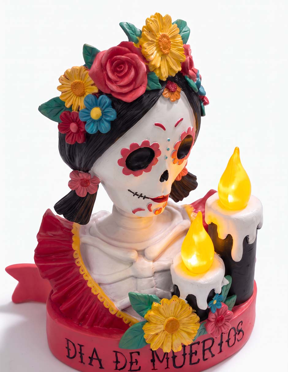 Figura decorativa de Halloween con forma de Catrina 3