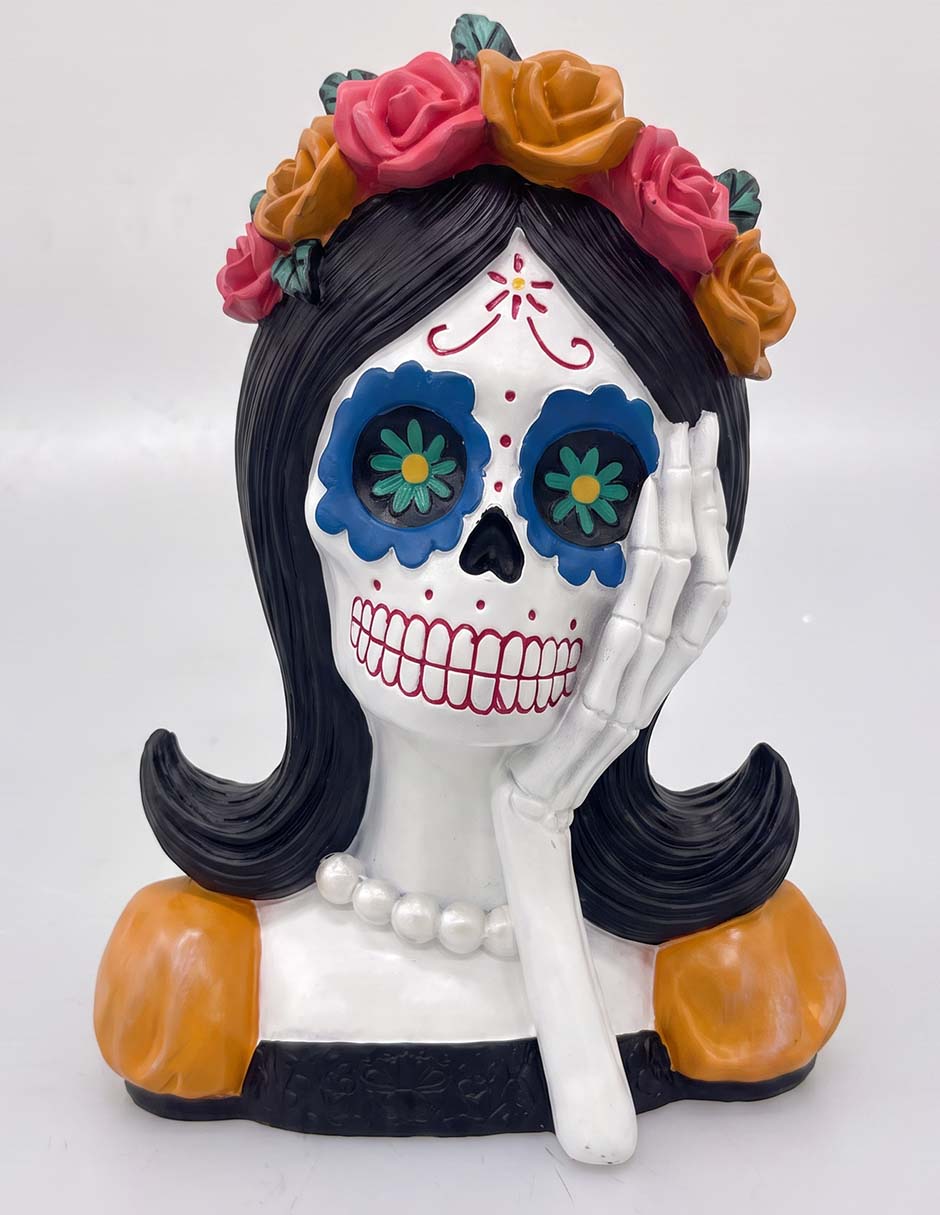 Figura decorativa de Halloween con forma de Catrina 1