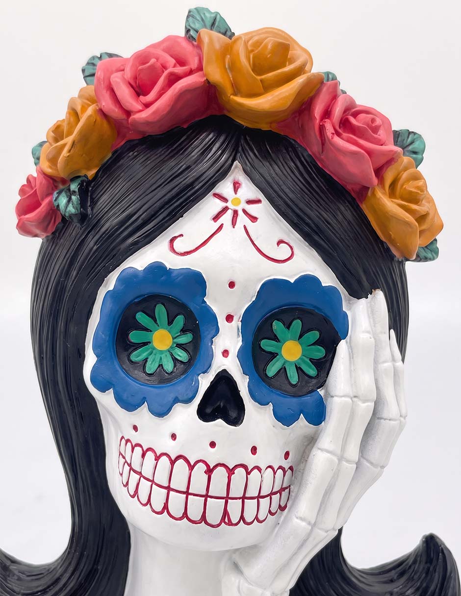 Figura decorativa de Halloween con forma de Catrina