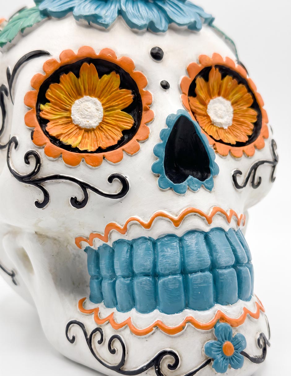 Figura decorativa Día de Muertos con forma de cráneo