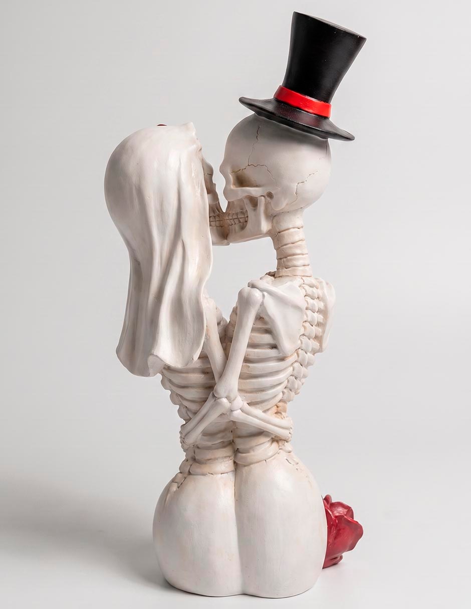 Figura decorativa de Halloween con forma de pareja de esqueletos 2
