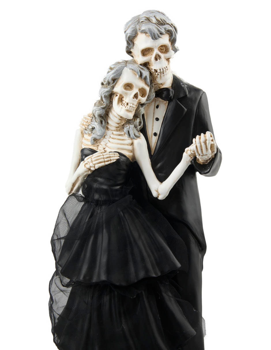 Figura decorativa de Halloween con forma de pareja de esqueletos