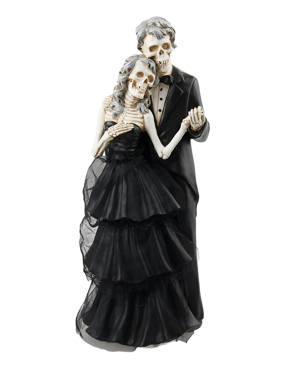 Figura decorativa de Halloween con forma de pareja de esqueletos 1