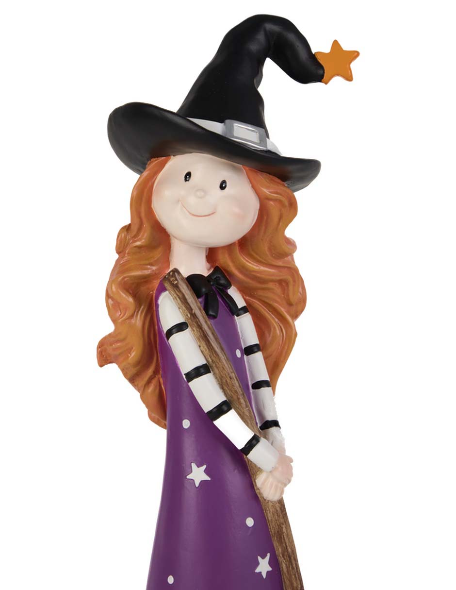 Figura decorativa de Halloween con forma de bruja