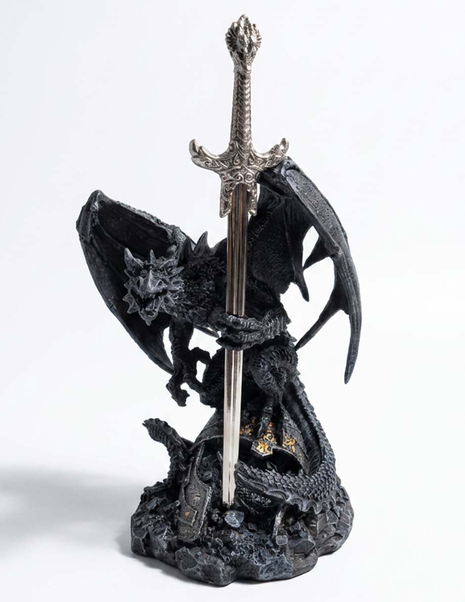 Figura decorativa con forma de dragón